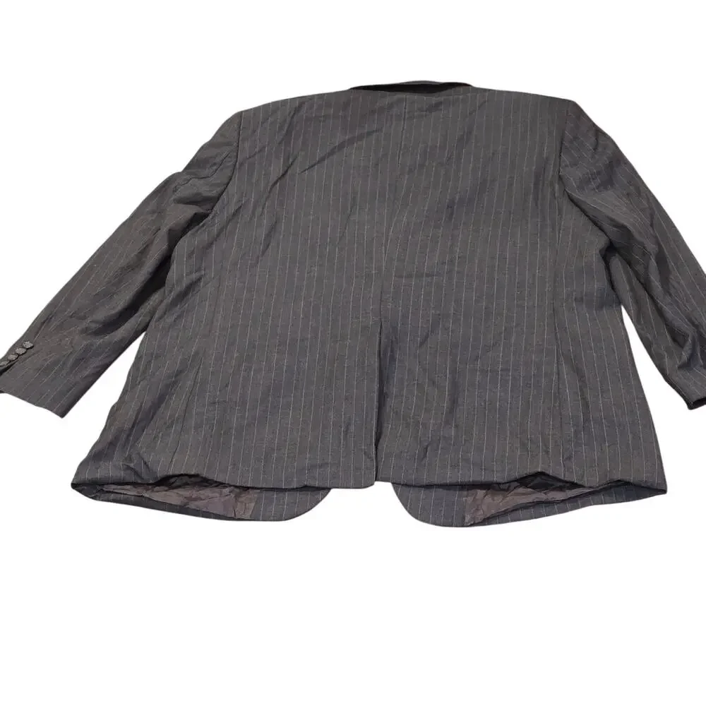 Joseph & Feiss International 100% Wool Charcoal Pinstripe Suit Jacket Blazer